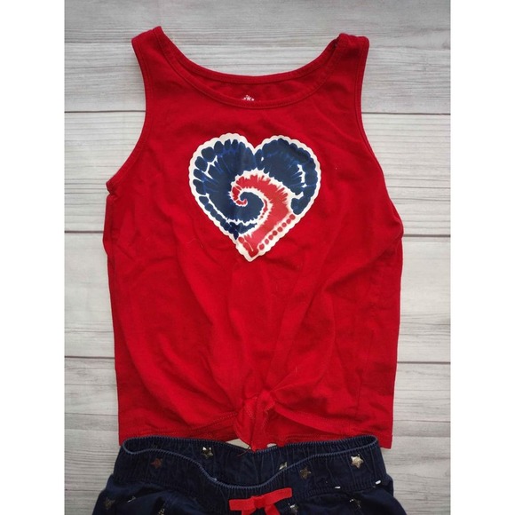 Girls red blue summer outfit size 4 - Picture 2 of 5